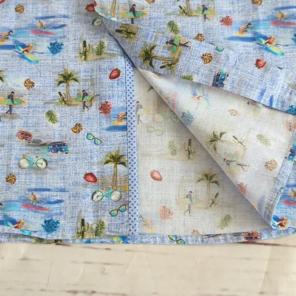 Bugatchi classic fit shirt, Kapalua short sleeves button, surfer design, med (?) - Picture 4 of 15